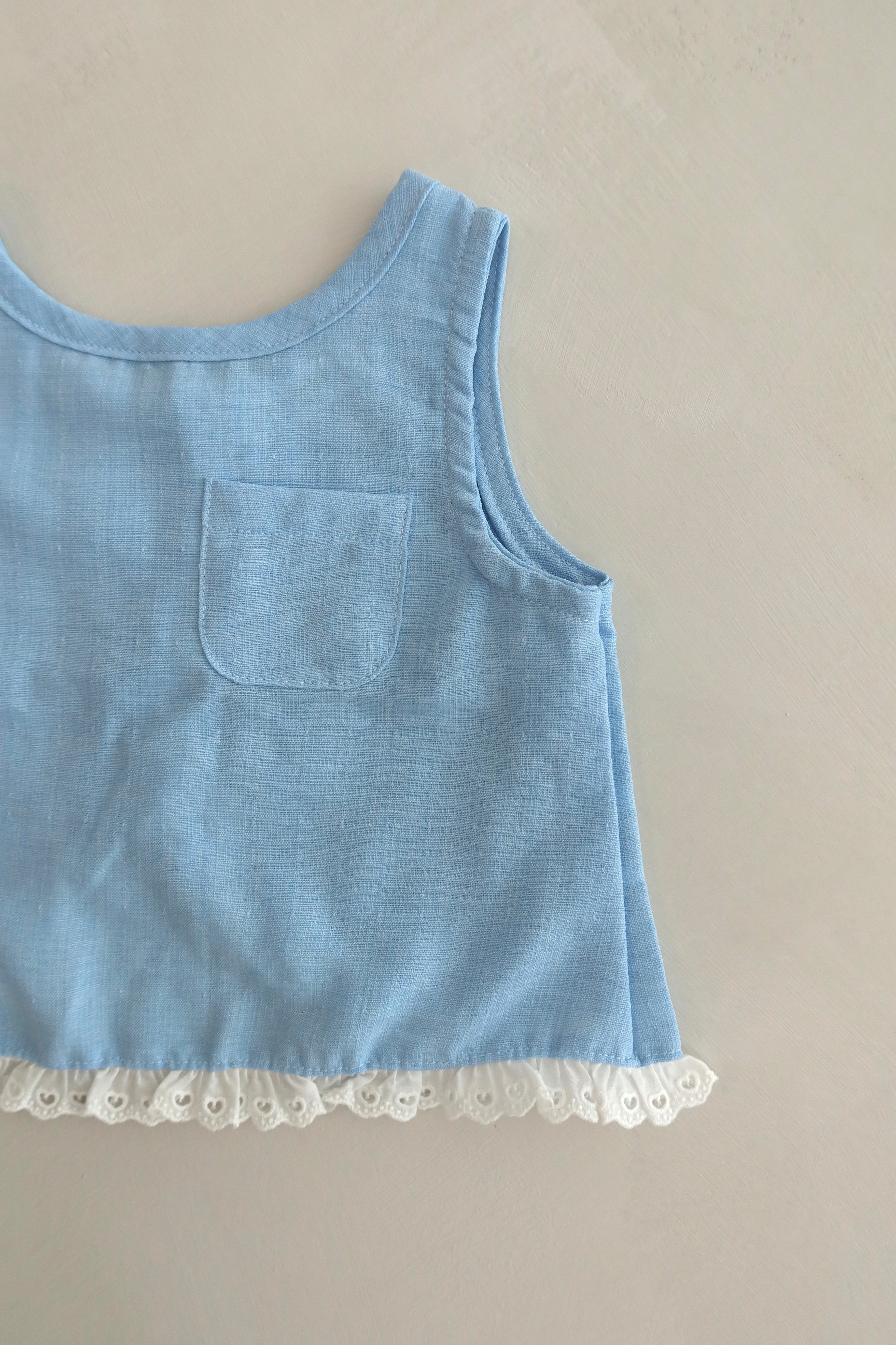 Slit blouse - Blue