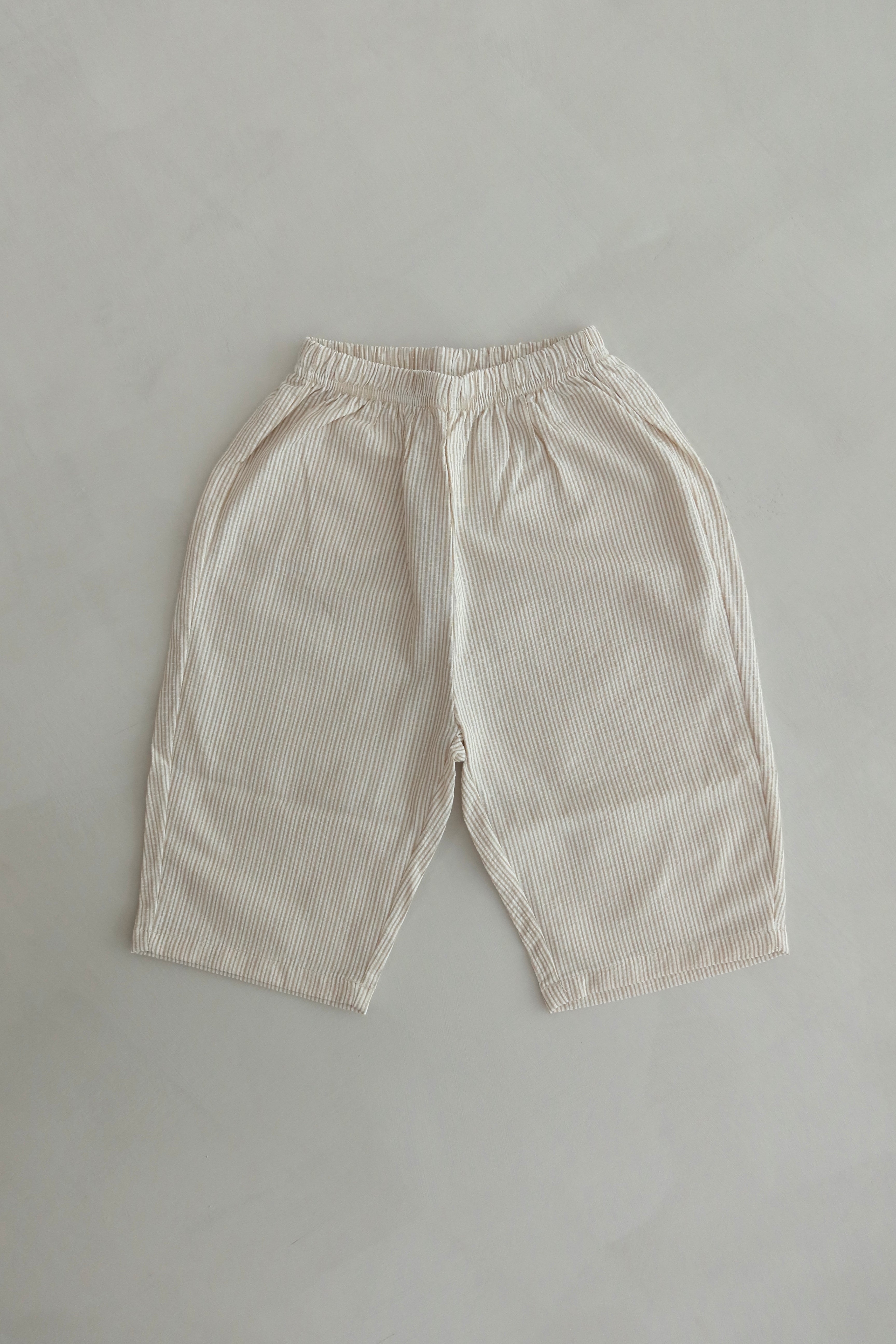 Striped wide pants - Beige