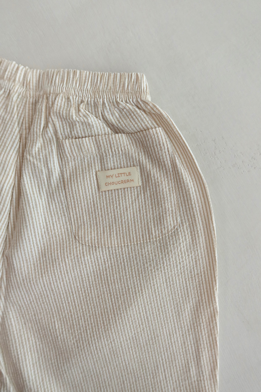 Striped wide pants - Beige