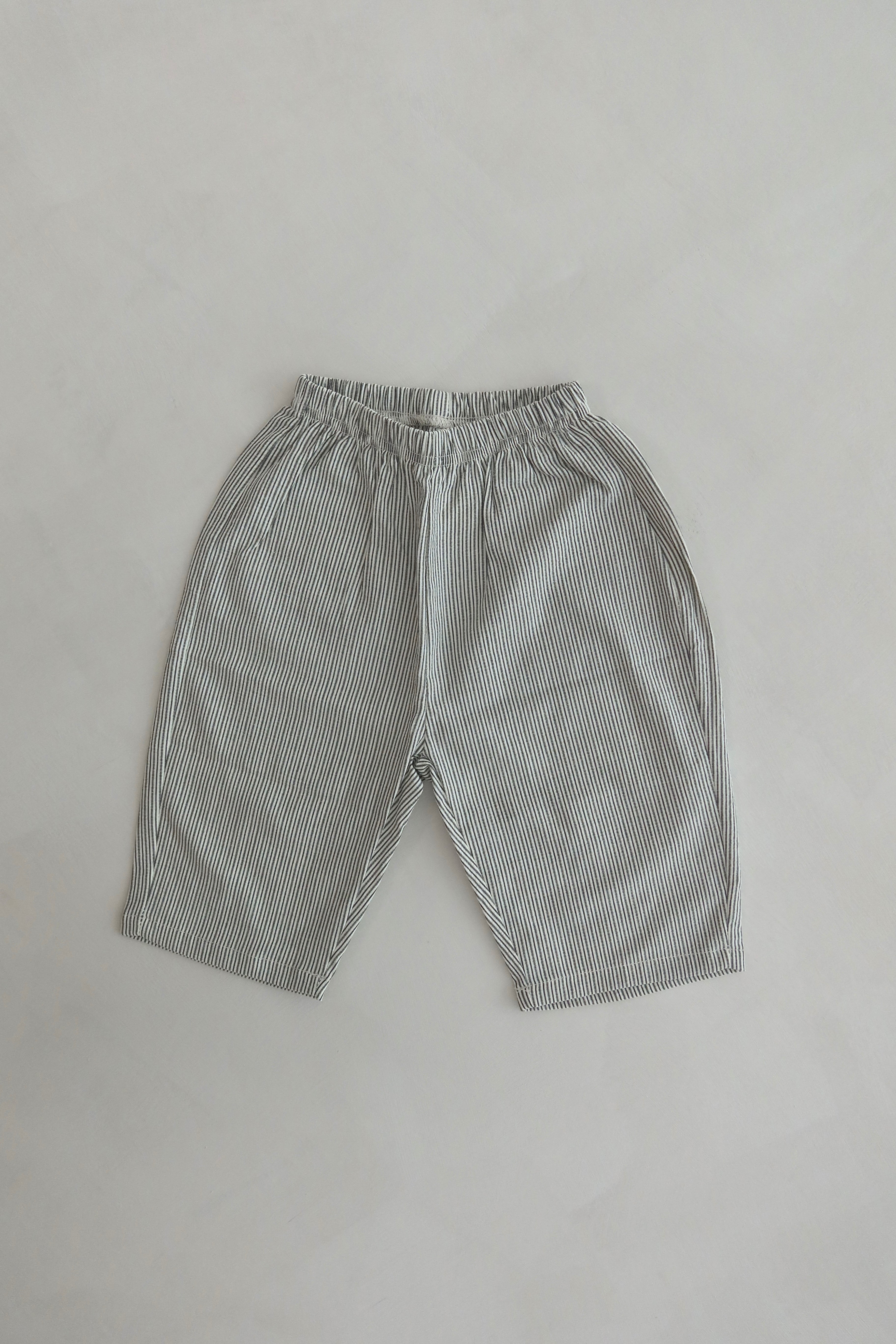Striped wide pants - Black
