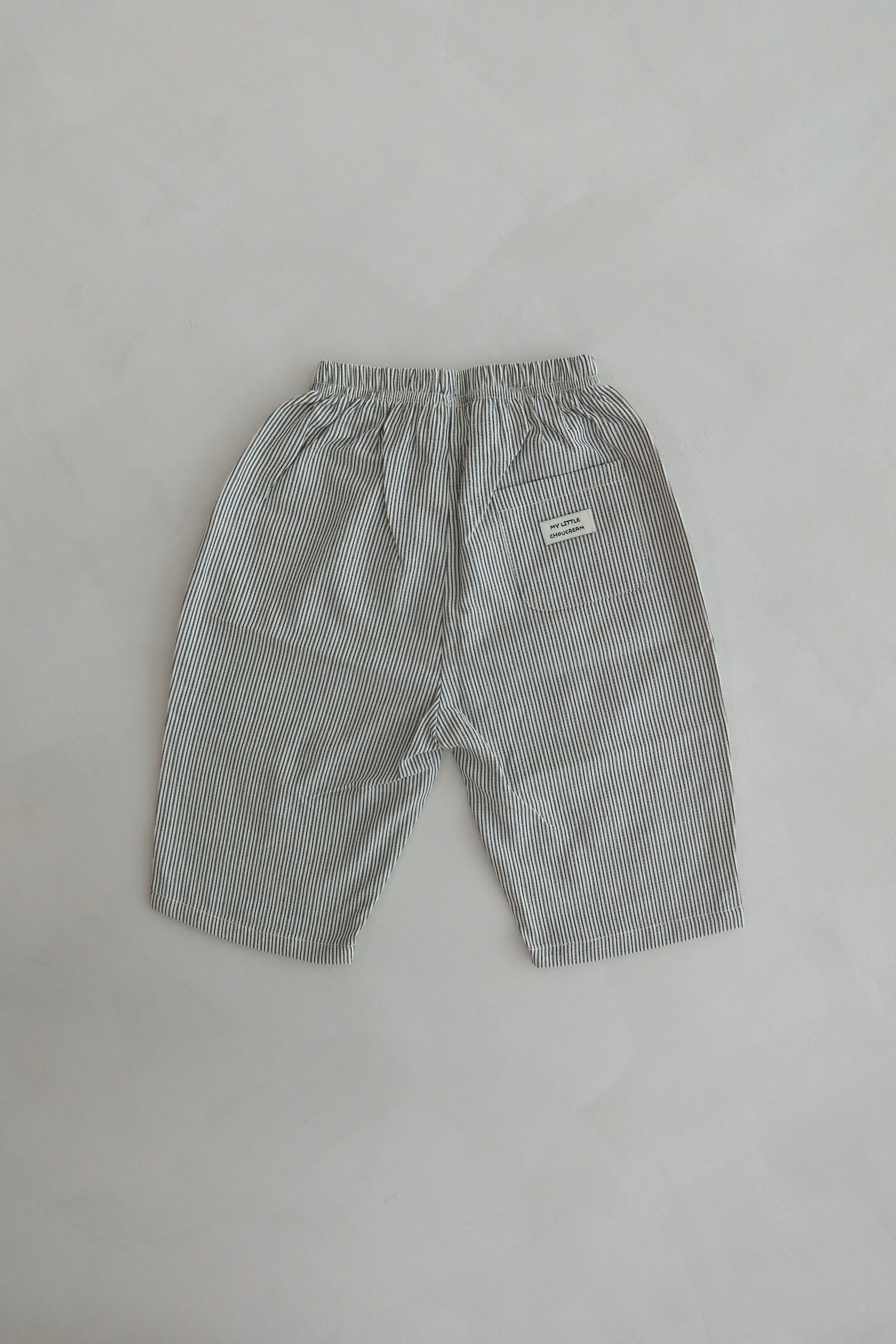 Striped wide pants - Black