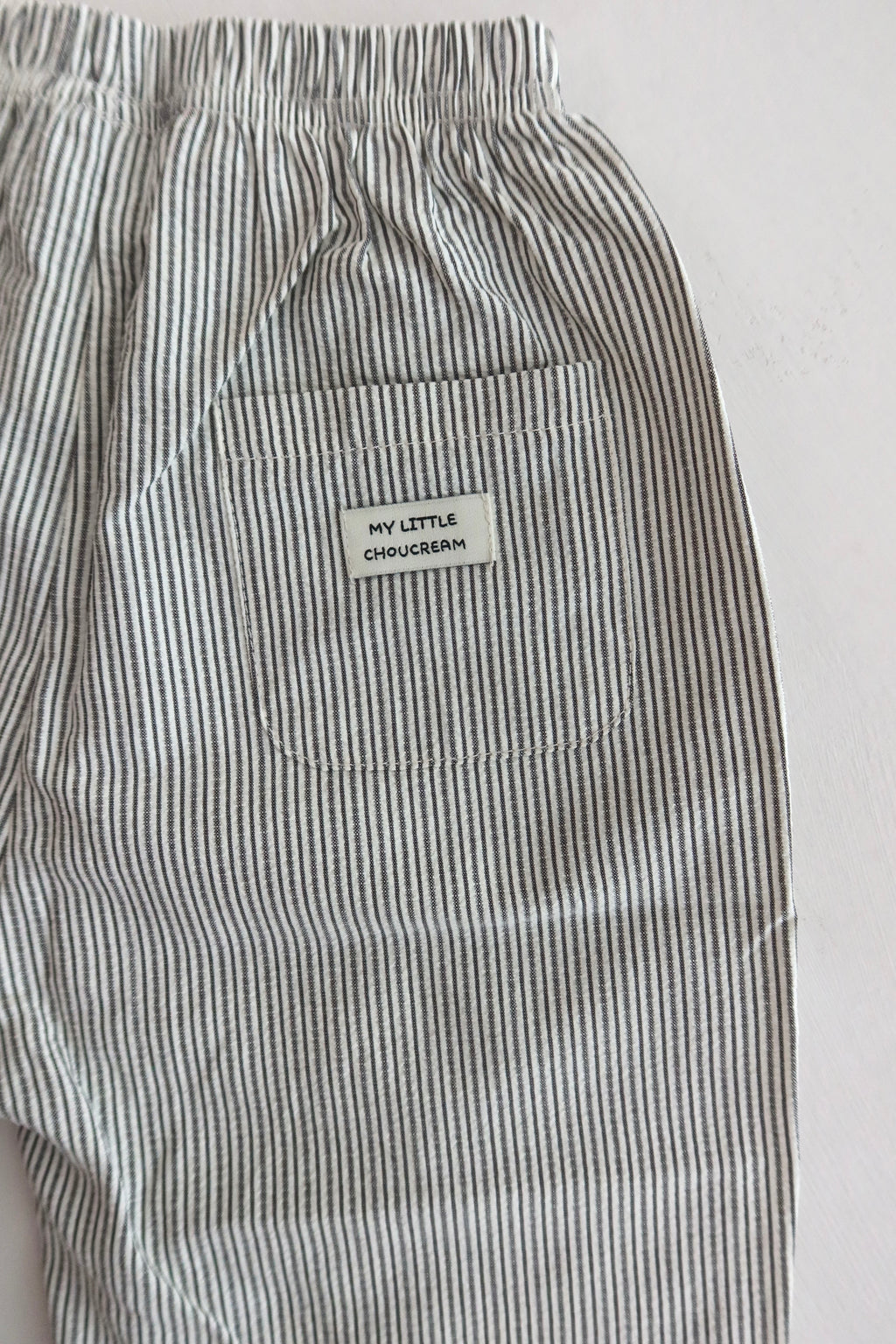 Striped wide pants - Black