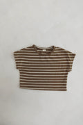 Oversized Striped Tee - Khaki