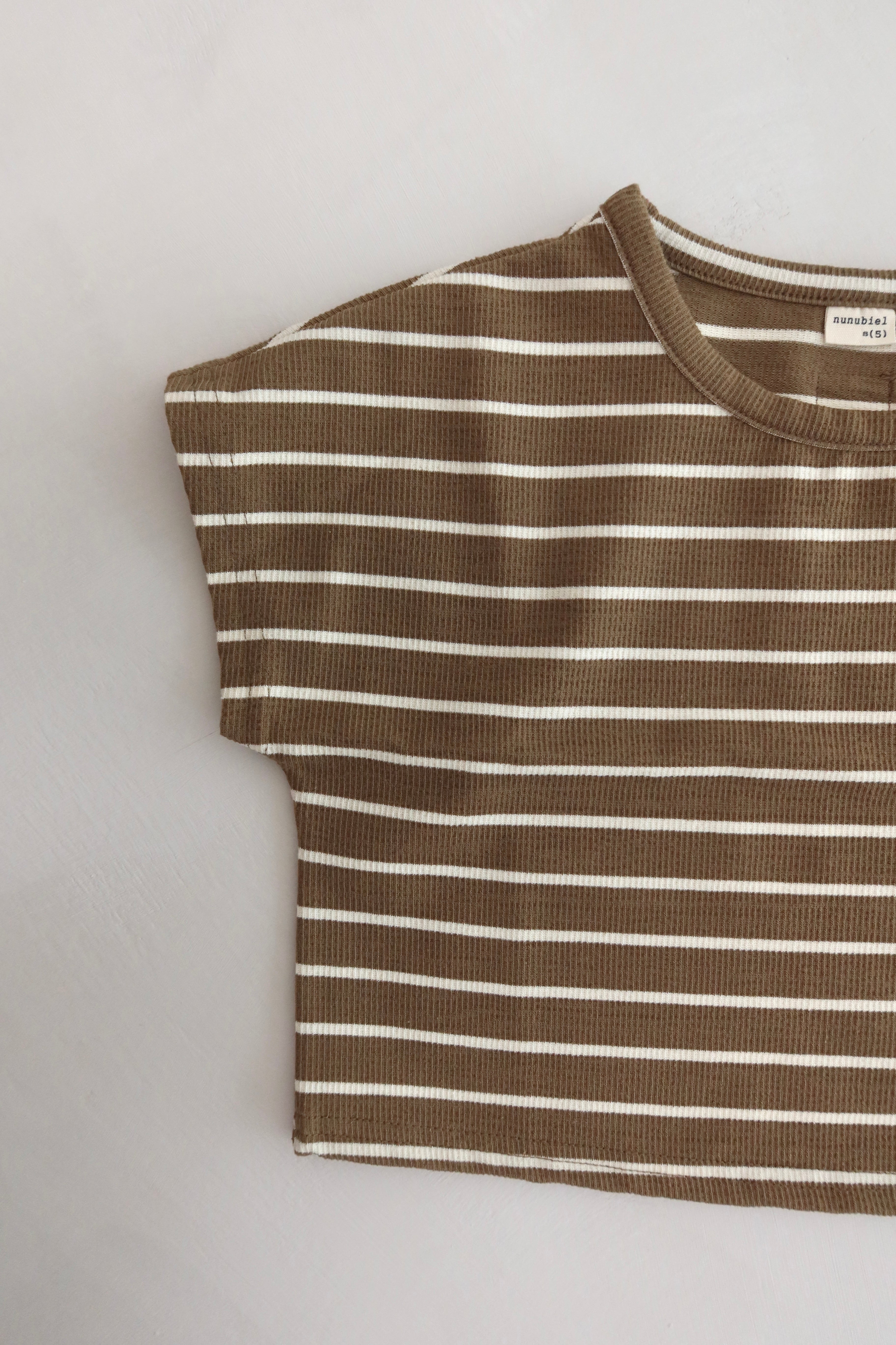 Oversized Striped Tee - Khaki