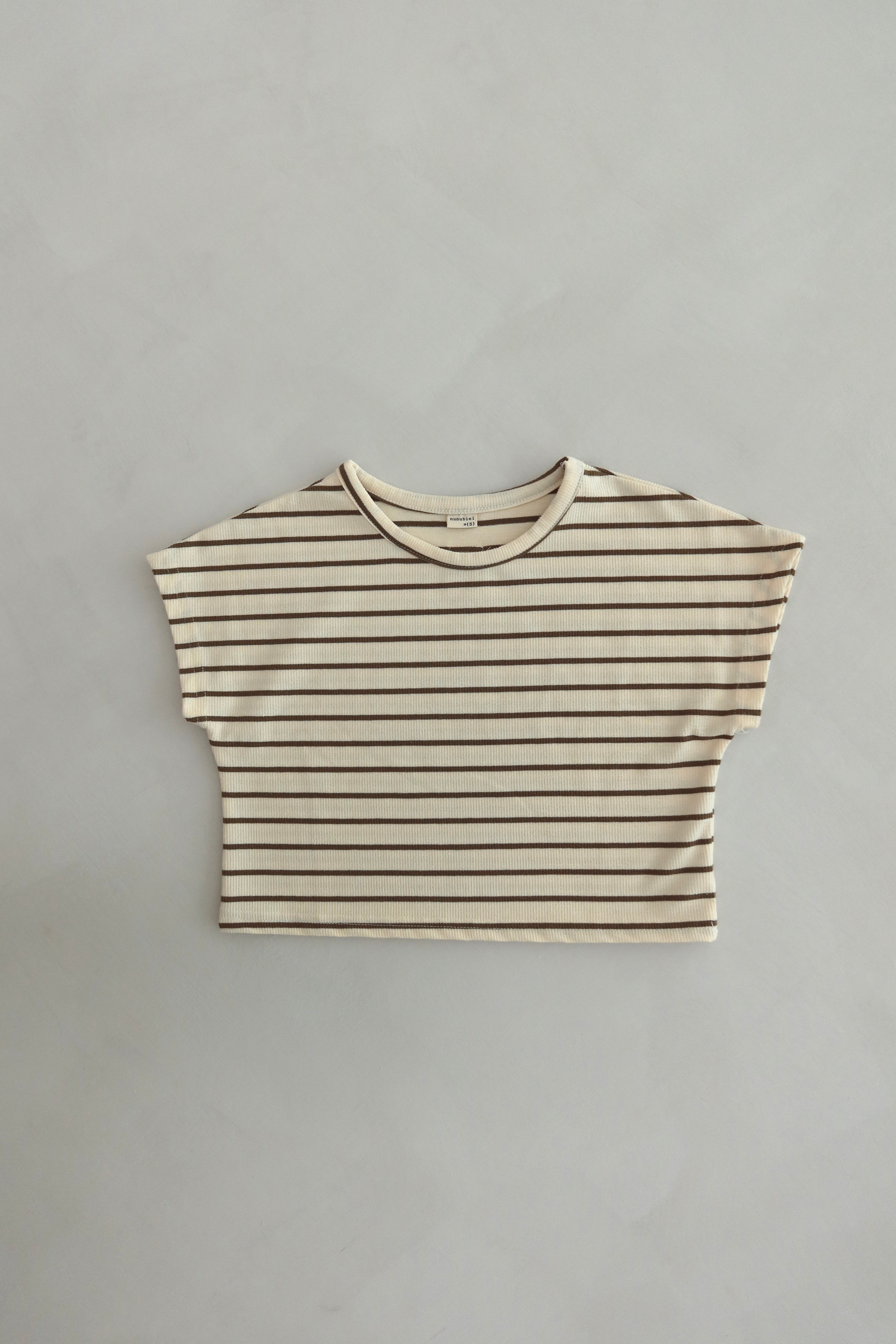 Oversized Striped Tee - Creme