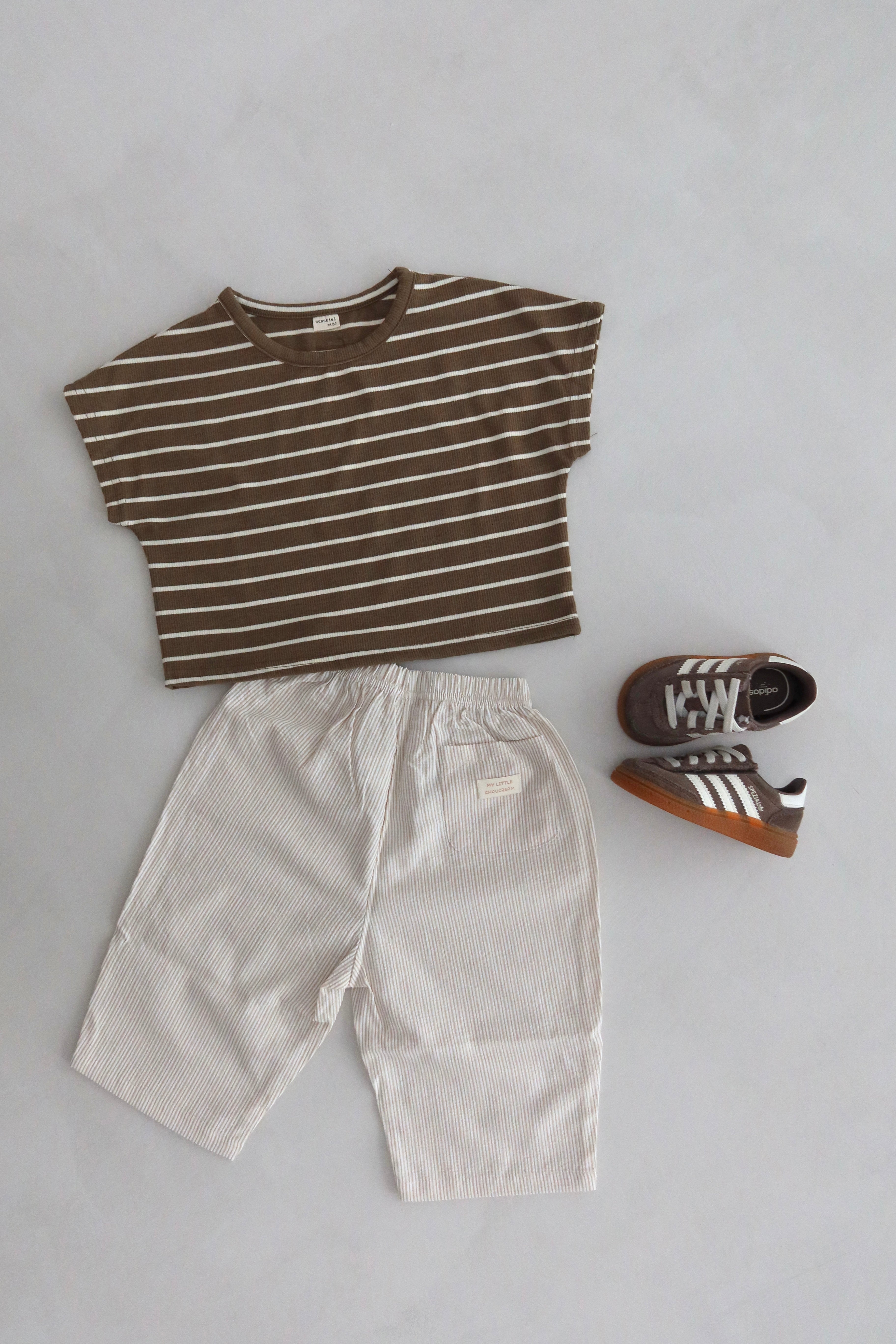 Oversized Striped Tee - Khaki