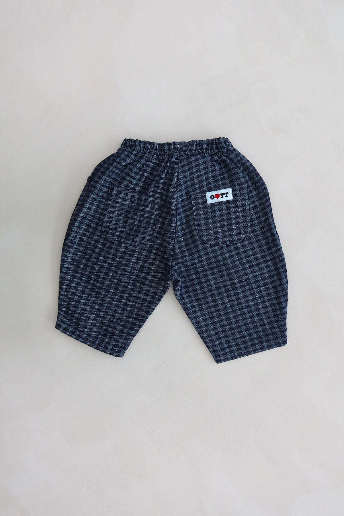 Denim check pants - Blue