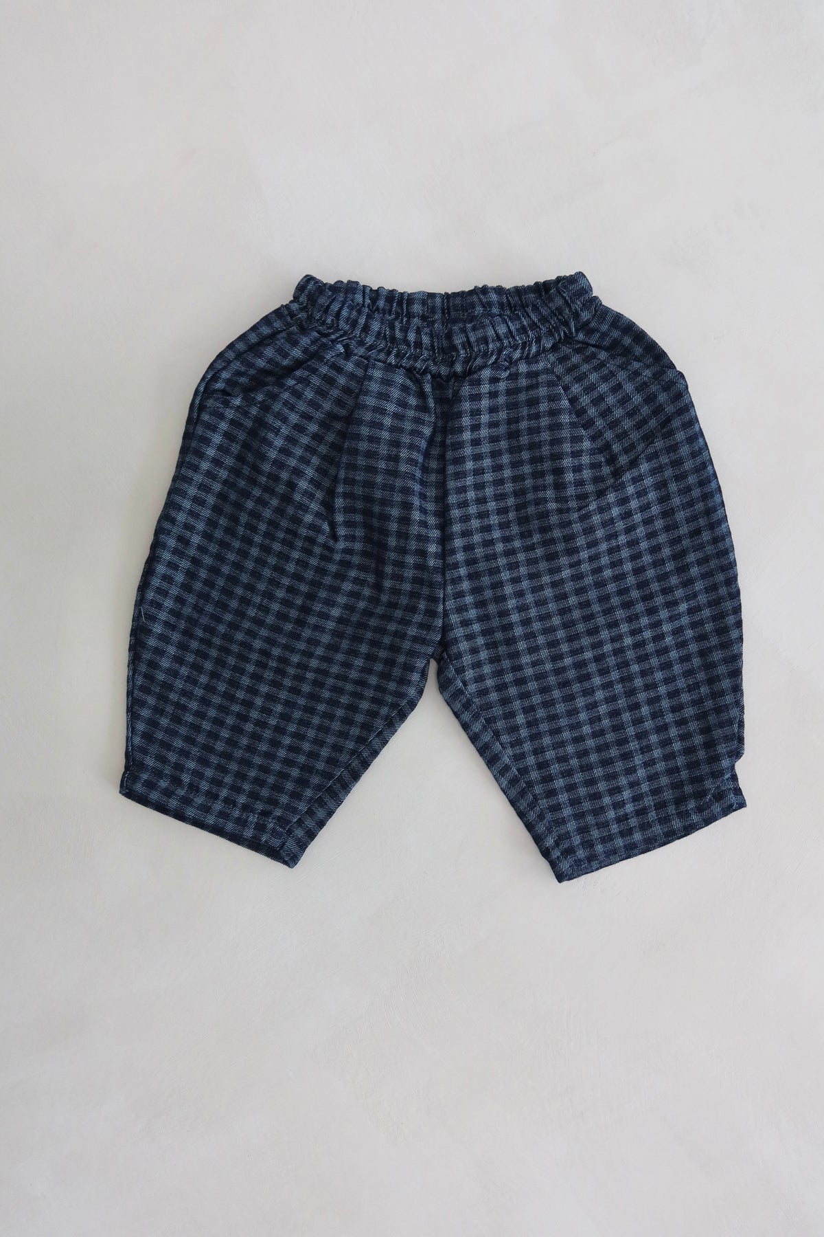 Denim check pants - Blue