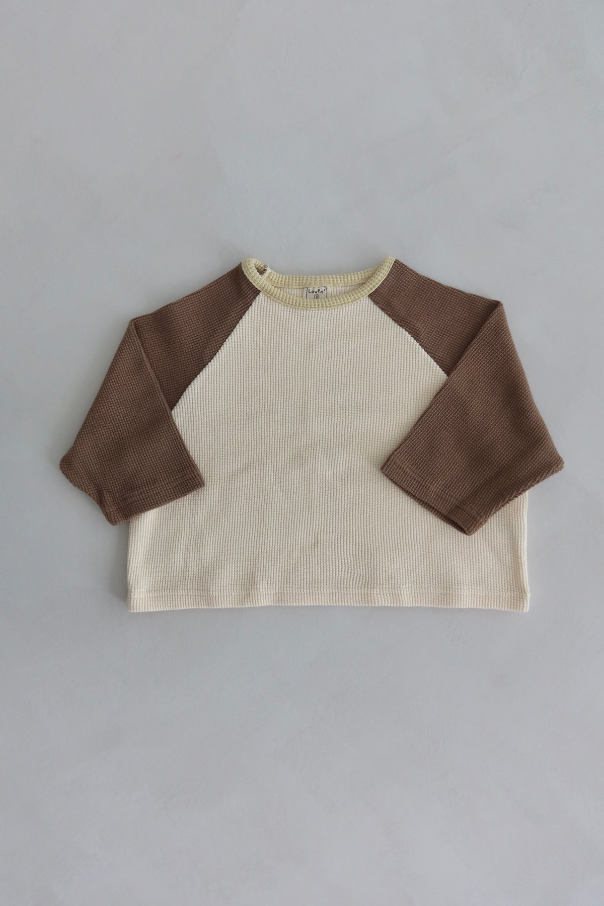 Waffle sweater - Cream/Brown