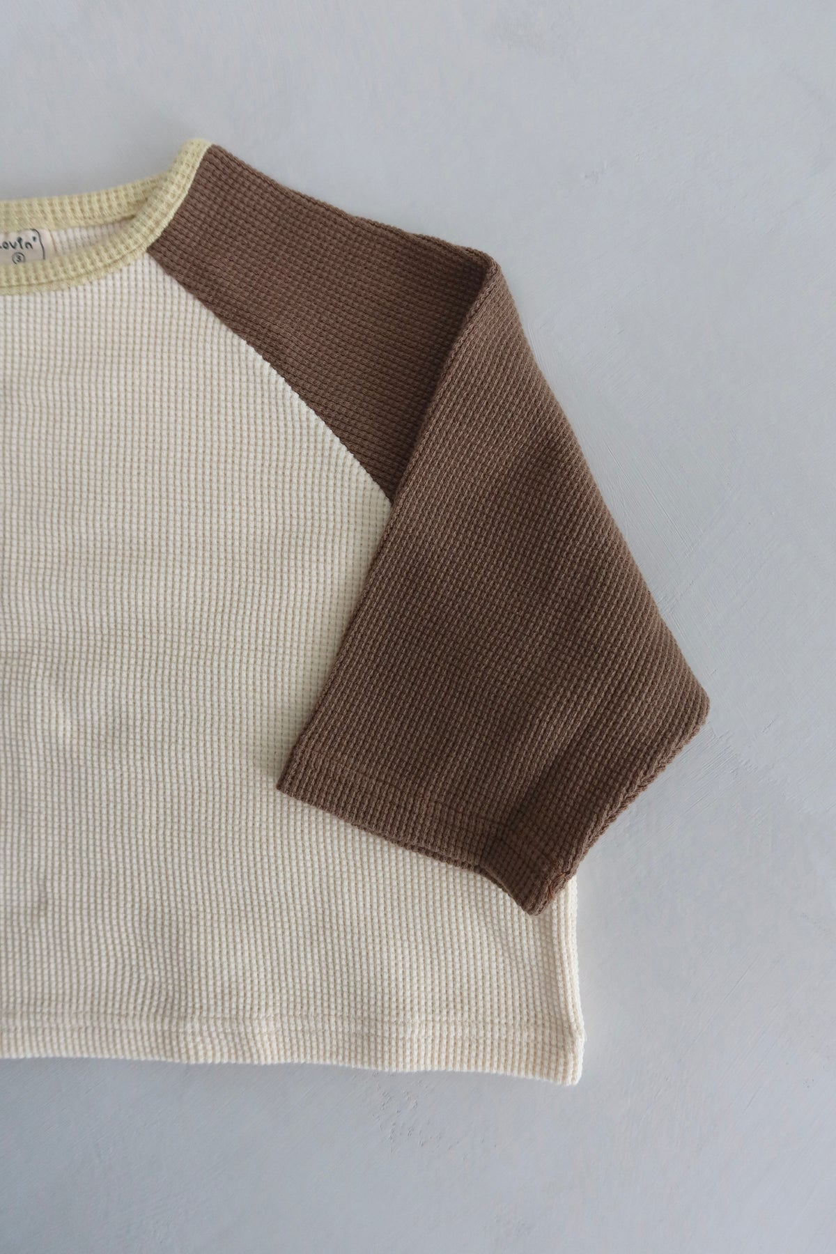 Waffle sweater - Cream/Brown