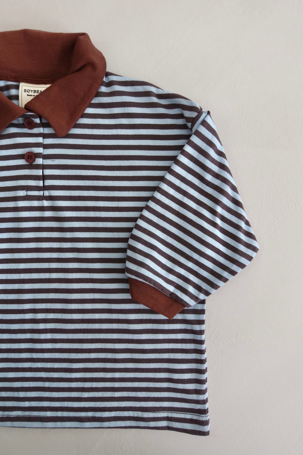 Polo striped long sleeve - Brown/Bleu