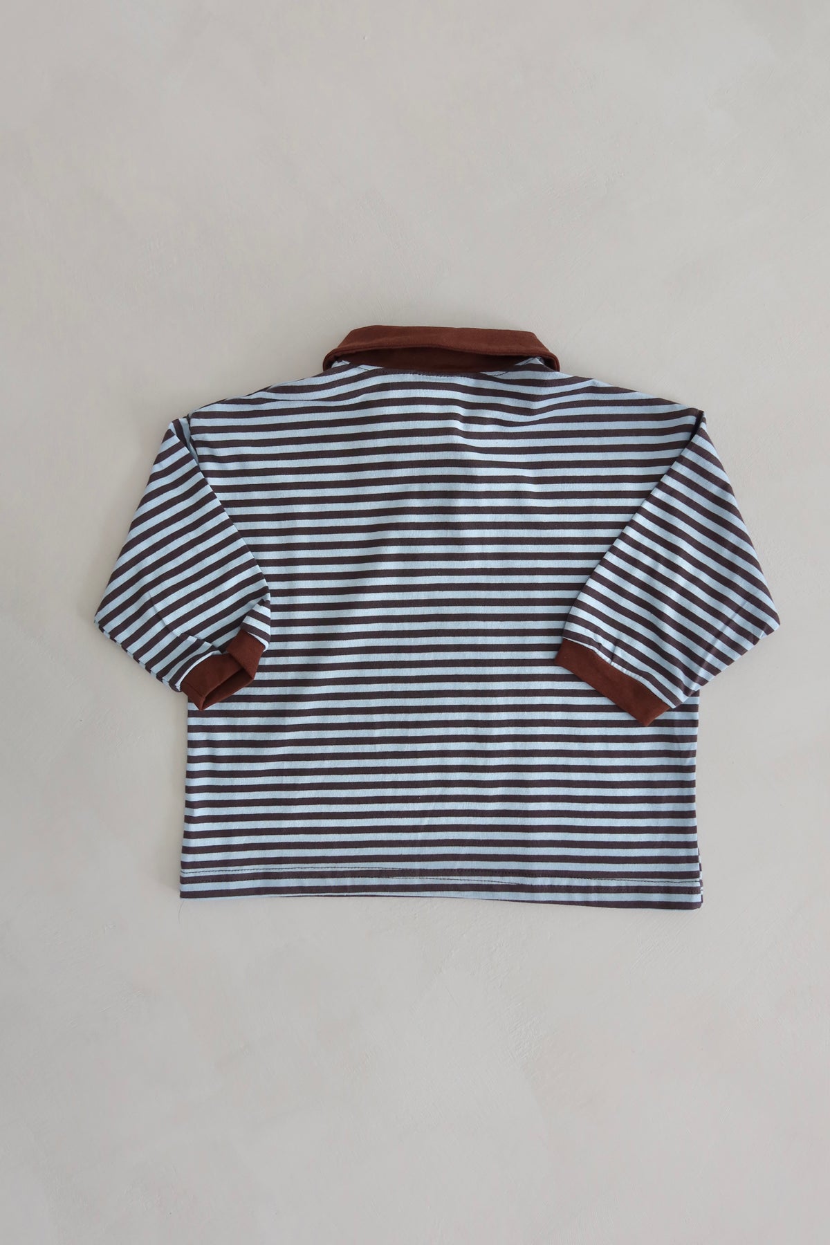 Polo striped long sleeve - Brown/Bleu