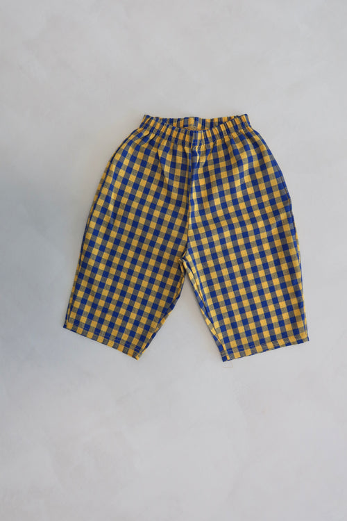 Check pants - Yellow/Blue