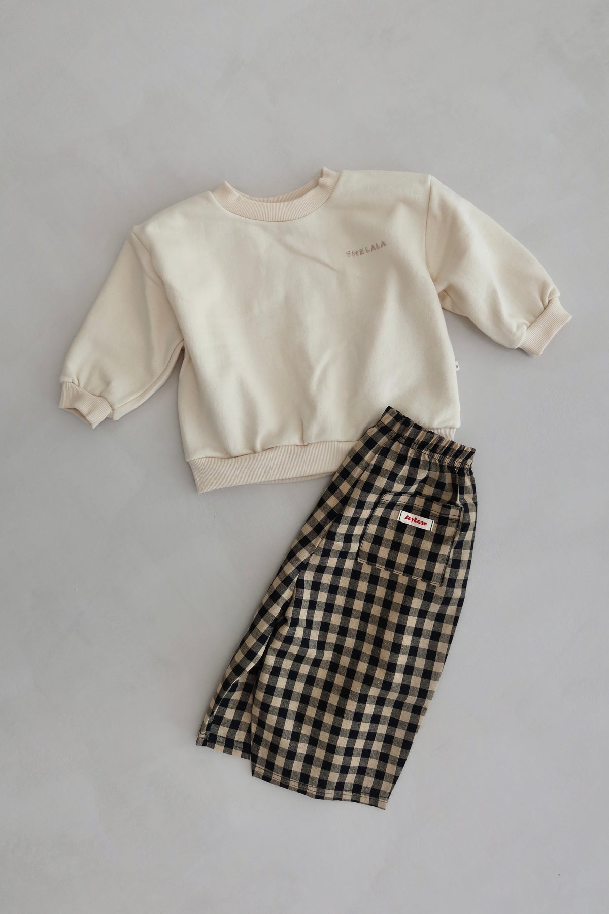 Check pants - Black/Beige