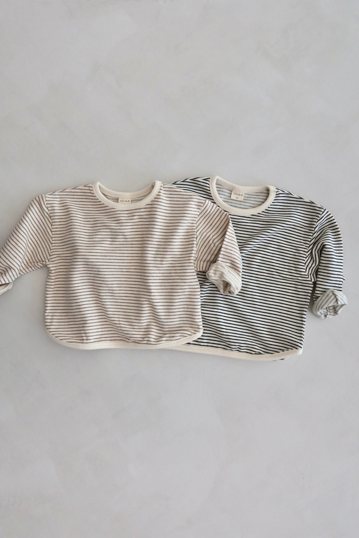 Plain striped sweater - Beige
