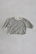 Plain striped sweater - Grey