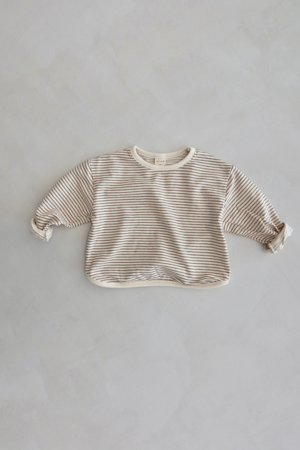 Plain striped sweater - Beige