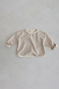 Plain striped sweater - Beige