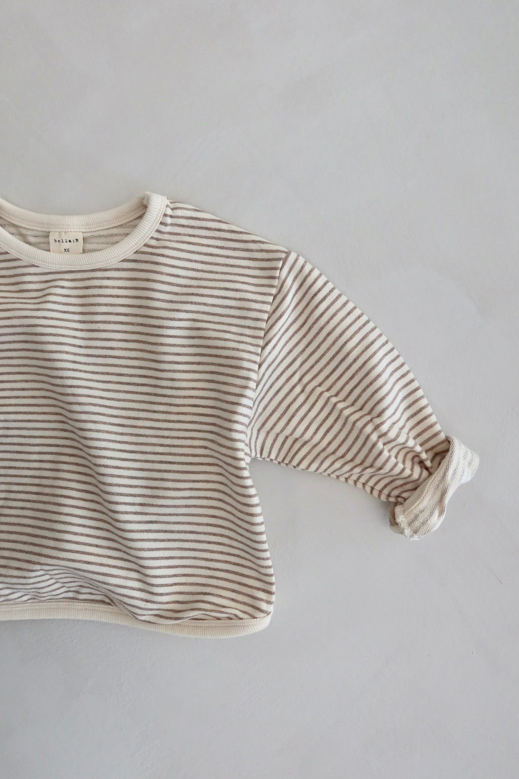 Plain striped sweater - Beige