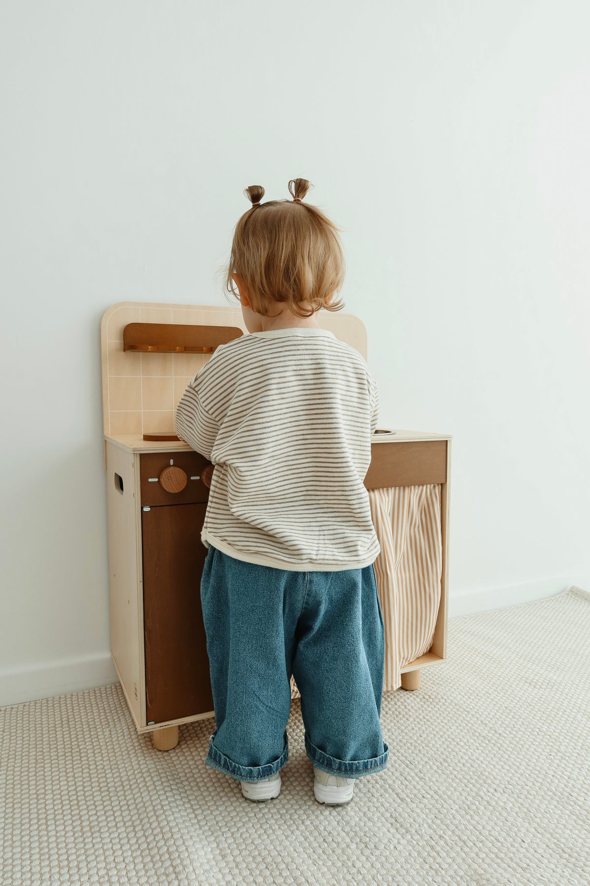 Plain striped sweater - Beige